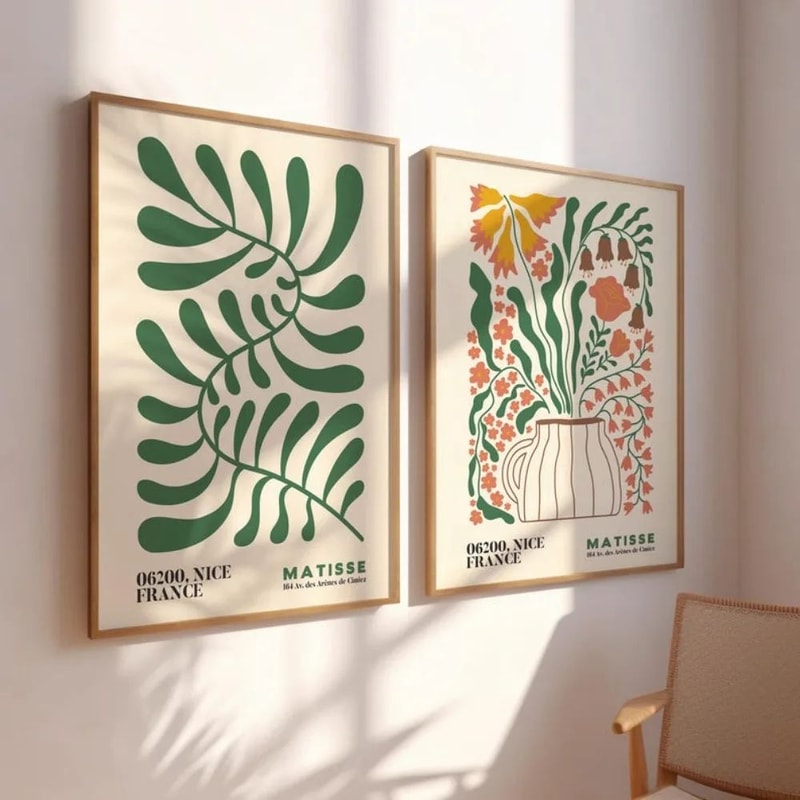Matisse Floral Canvas Wall Art Set Boho Abstract Flower Prints For Bedroom Living Room Decor 3