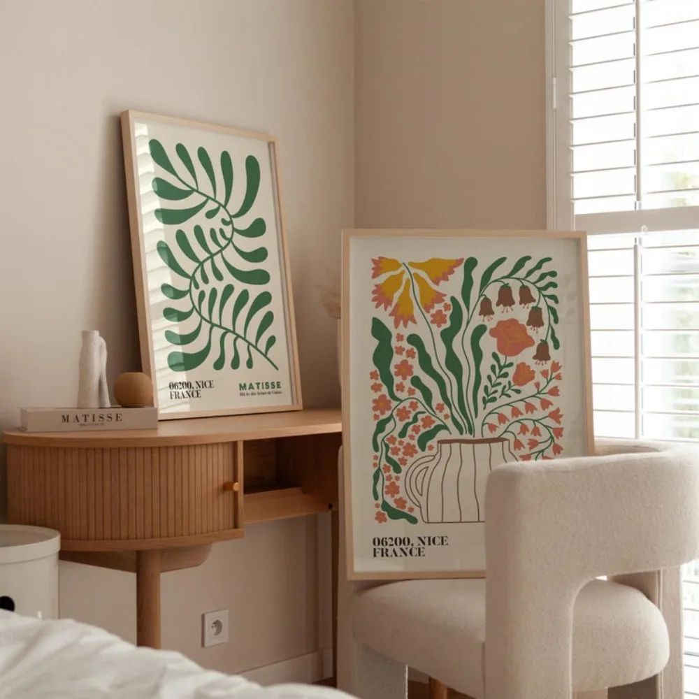 Matisse Floral Canvas Wall Art Set Boho Abstract Flower Prints For Bedroom Living Room Decor 5