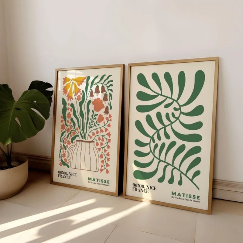 Matisse Floral Canvas Wall Art Set Boho Abstract Flower Prints For Bedroom Living Room Decor 6