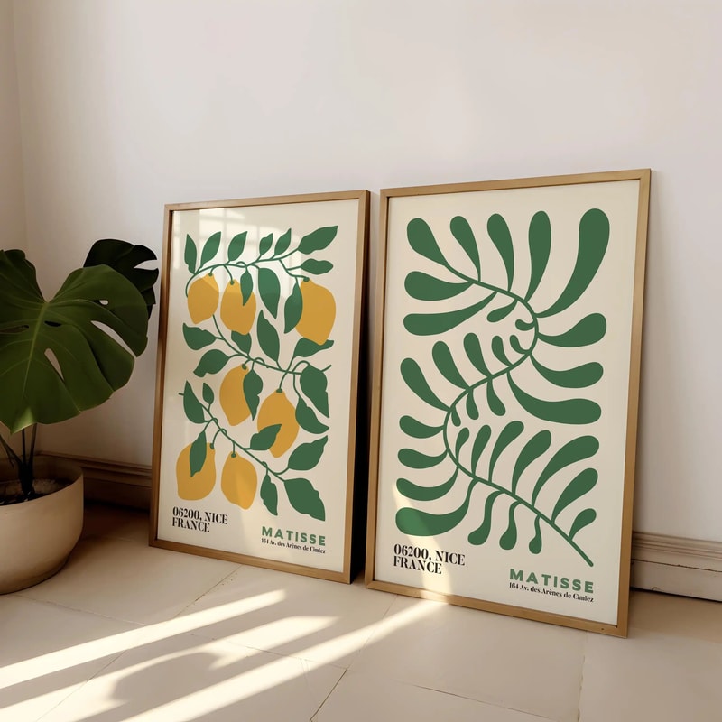 Matisse Floral Canvas Wall Art Set Boho Abstract Flower Prints For Bedroom Living Room Decor 7