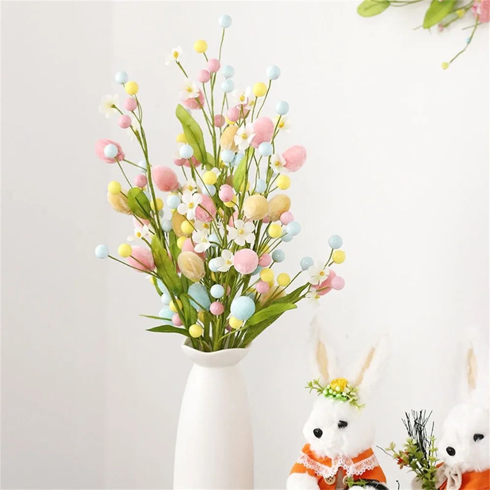 Festive Easter Egg Tree Branch Decor Decorative Faux Easter Stem For Vase DIY Arrangements 5
