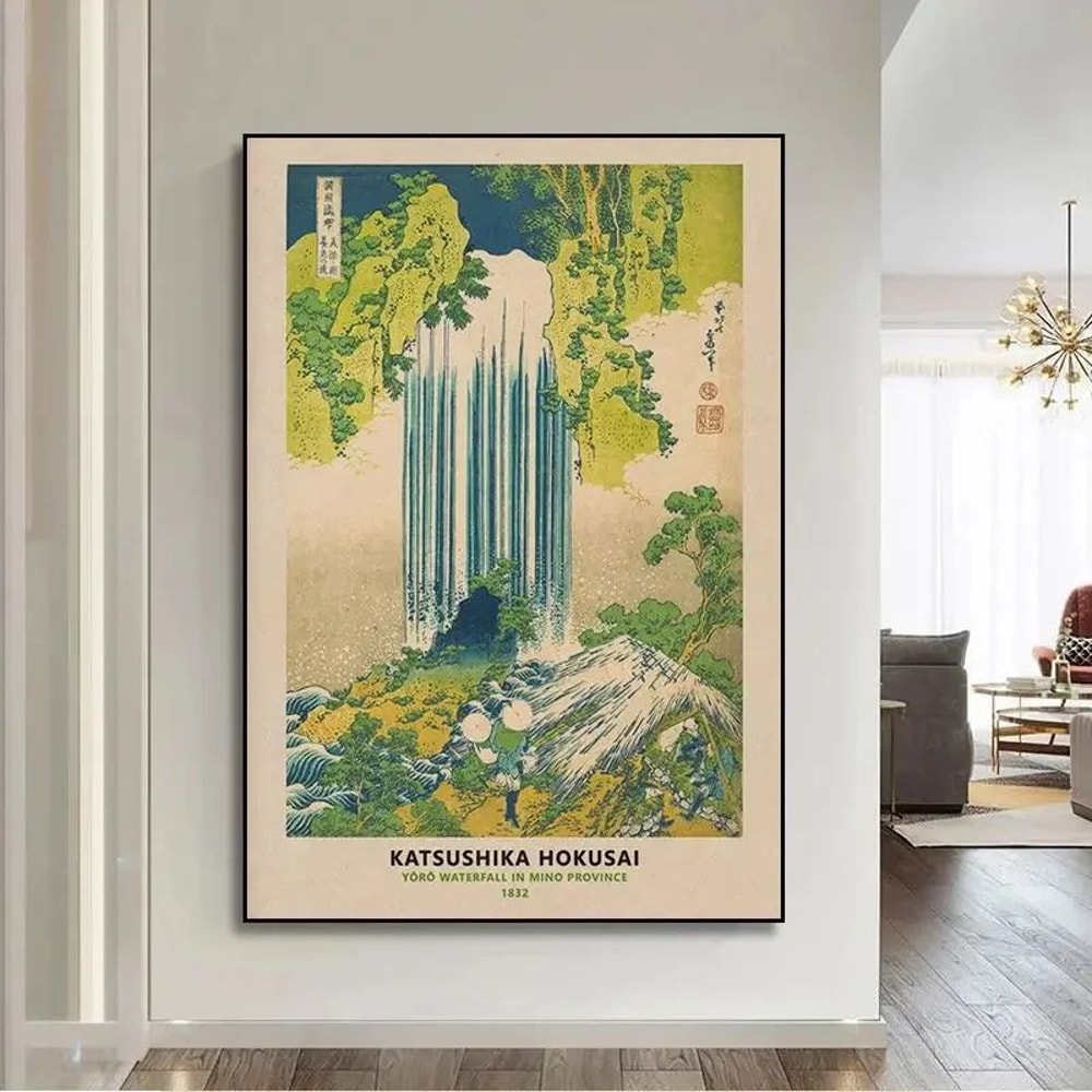 Vintage Japanese Goldfish Lotus Canvas Wall Art Retro Hokusai Ohara Koson Inspired Poster Print 14