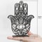 Elegant Black Hamsa Hand Evil Eye Desk Decor Wooden Good Luck Protection Ornament For Home Office 5