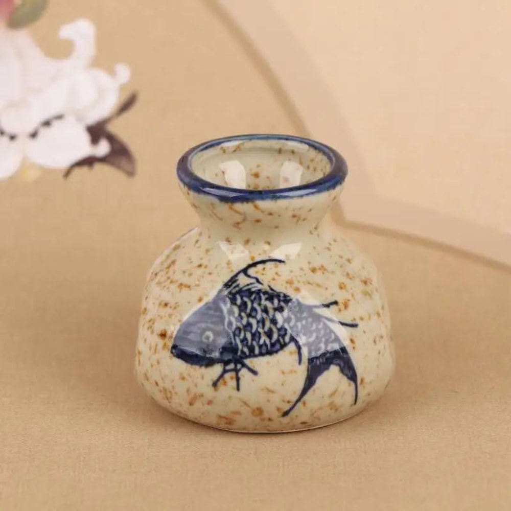 Vintage Chinese Ceramic Mini Vase Retro Toothpick Holder Cotton Swab Storage Jar Decor 6