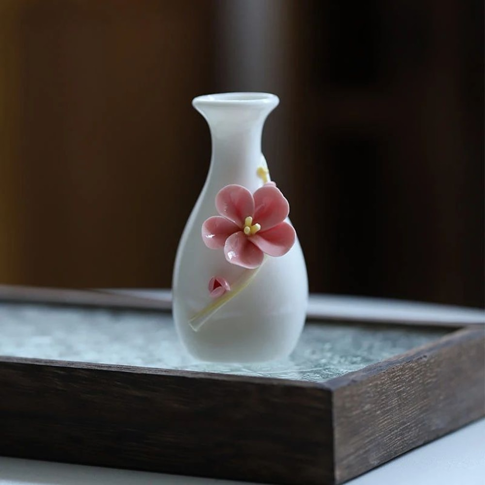 Vintage Chinese Ceramic Mini Vase Retro Toothpick Holder Cotton Swab Storage Jar Decor 18