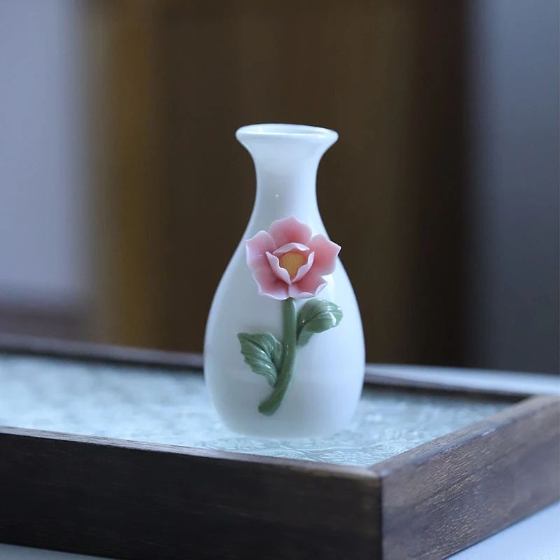 Vintage Chinese Ceramic Mini Vase Retro Toothpick Holder Cotton Swab Storage Jar Decor 19