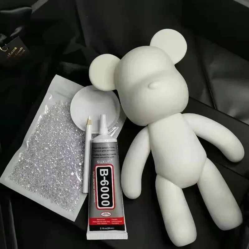 Luxury Rhinestone Crystal Bear Figurine DIY Glitter Resin Bear Desk Home Decoration 3
