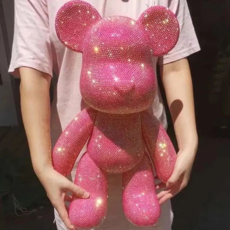 Luxury Rhinestone Crystal Bear Figurine DIY Glitter Resin Bear Desk Home Decoration 4