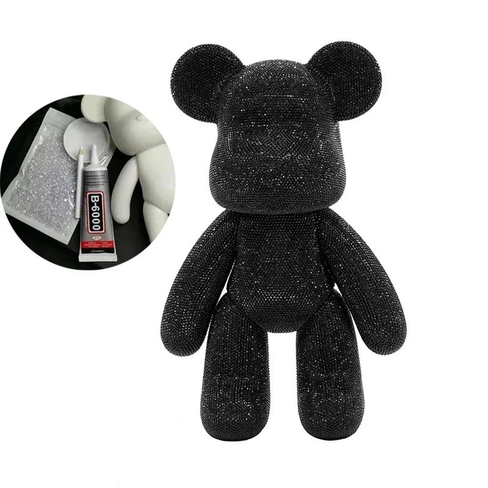 Luxury Rhinestone Crystal Bear Figurine DIY Glitter Resin Bear Desk Home Decoration 6