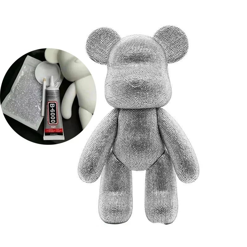 Luxury Rhinestone Crystal Bear Figurine DIY Glitter Resin Bear Desk Home Decoration 16