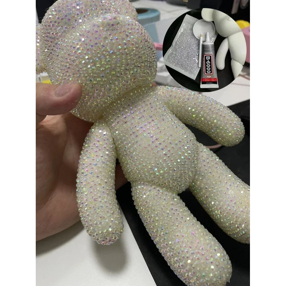 Luxury Rhinestone Crystal Bear Figurine DIY Glitter Resin Bear Desk Home Decoration 7