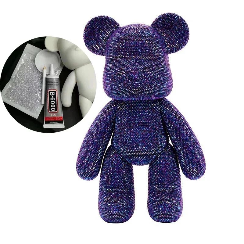 Luxury Rhinestone Crystal Bear Figurine DIY Glitter Resin Bear Desk Home Decoration 8