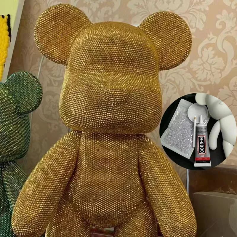 Luxury Rhinestone Crystal Bear Figurine DIY Glitter Resin Bear Desk Home Decoration 9