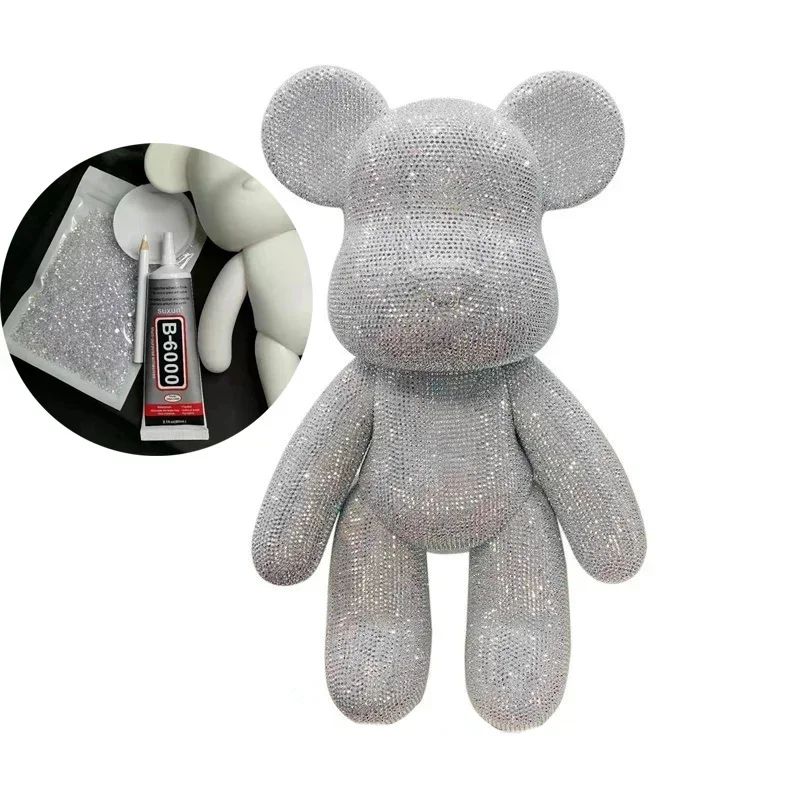 Luxury Rhinestone Crystal Bear Figurine DIY Glitter Resin Bear Desk Home Decoration 11
