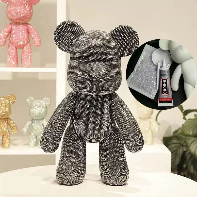 Luxury Rhinestone Crystal Bear Figurine DIY Glitter Resin Bear Desk Home Decoration 12