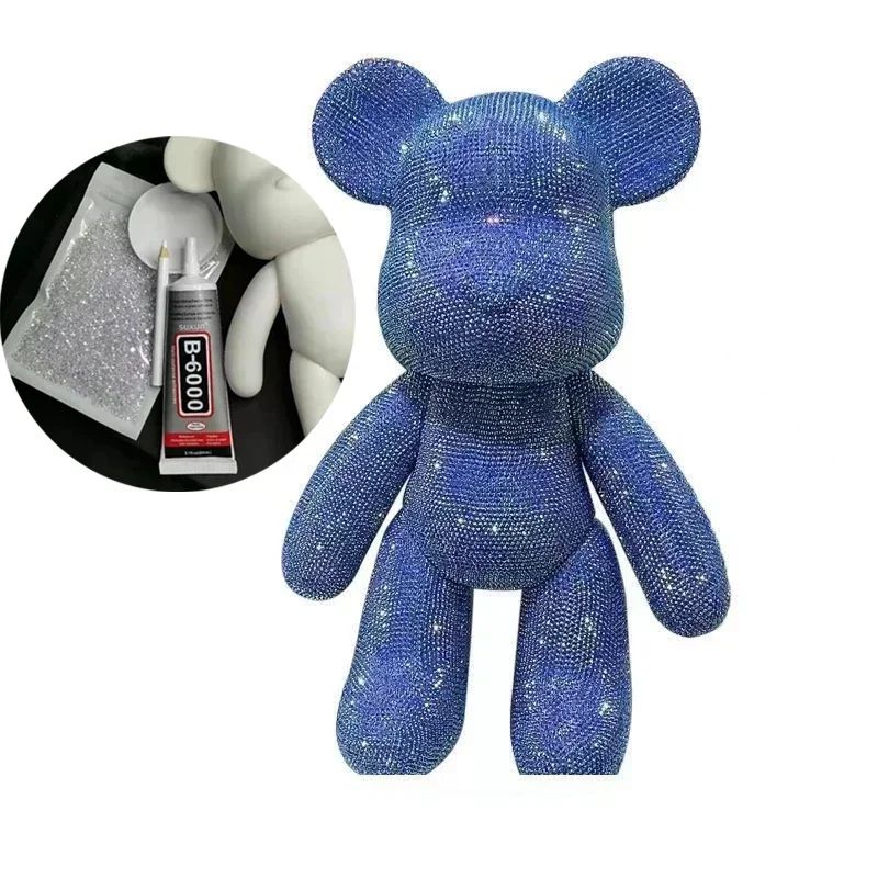 Luxury Rhinestone Crystal Bear Figurine DIY Glitter Resin Bear Desk Home Decoration 13