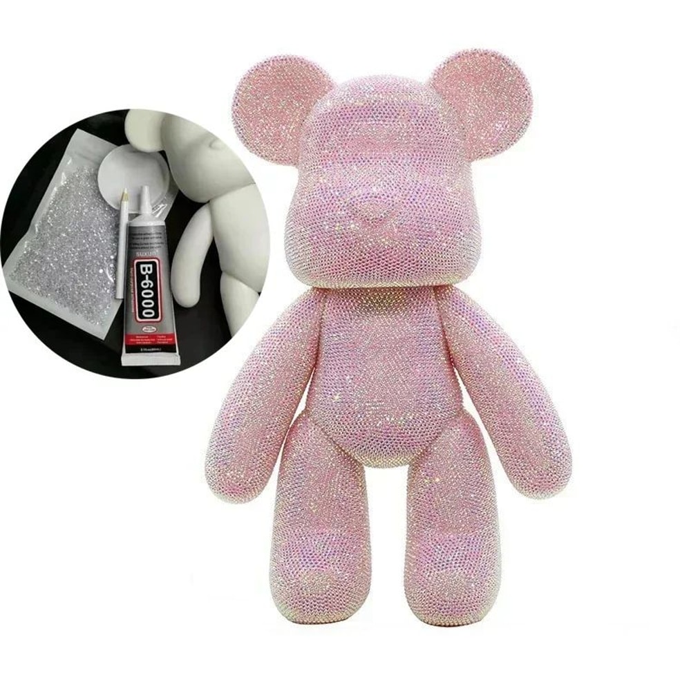 Luxury Rhinestone Crystal Bear Figurine DIY Glitter Resin Bear Desk Home Decoration 14