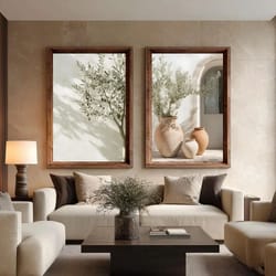 mediterranean olive tree canvas wall art – countryside landscape poster for living room & bedroom decor
