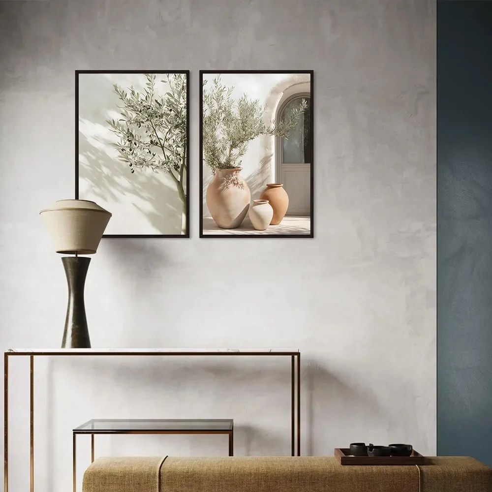 Mediterranean Olive Tree Canvas Wall Art Countryside Landscape Poster For Living Room Bedroom Dec 1