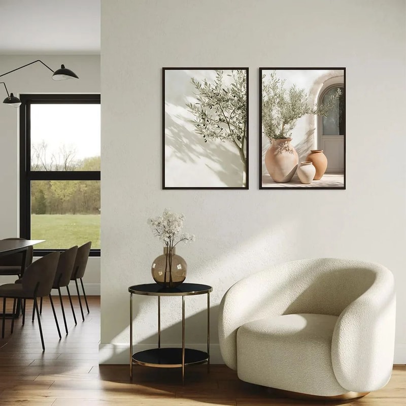 Mediterranean Olive Tree Canvas Wall Art Countryside Landscape Poster For Living Room Bedroom Dec 2