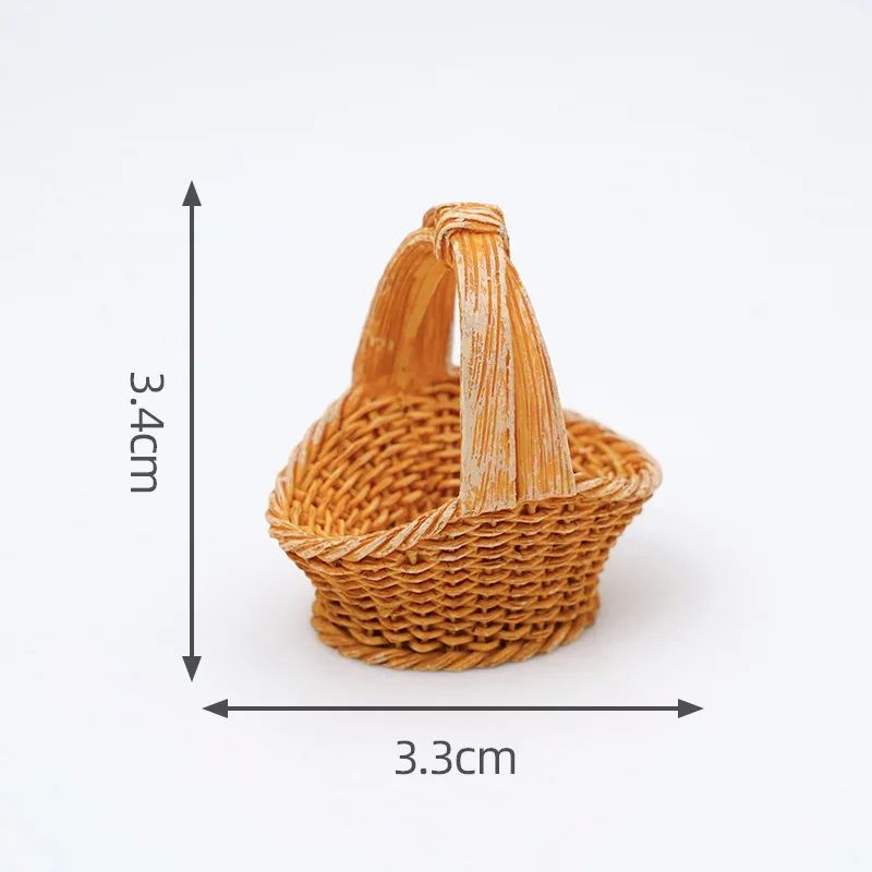 Miniature Rattan Bamboo Basket Set DIY Dollhouse Food Kitchen Decoration Accessories 8
