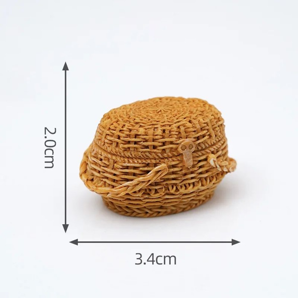 Miniature Rattan Bamboo Basket Set DIY Dollhouse Food Kitchen Decoration Accessories 20