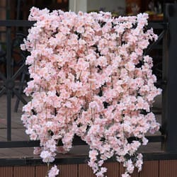 artificial sakura cherry blossom garland vine – silk hanging flower decor for weddings & home styling