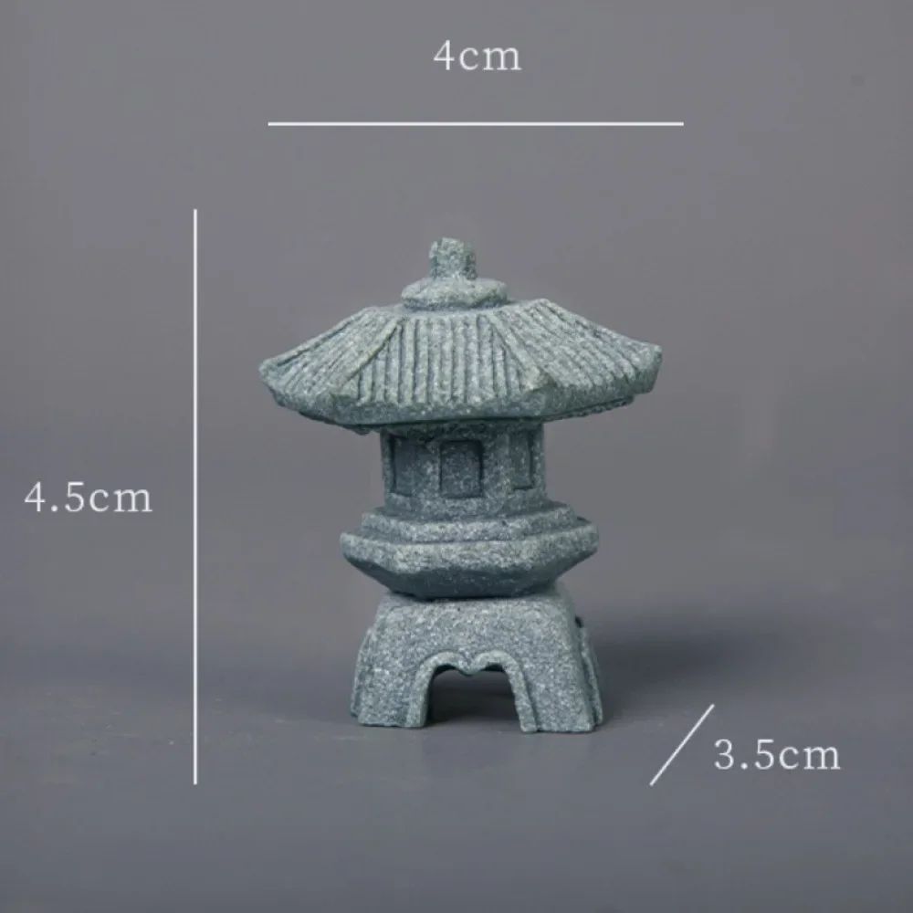 Zen Mini Pagoda Lantern Garden Statue Stone Bonsai Landscape Lamp Ornament For Yard Desktop Decor 6