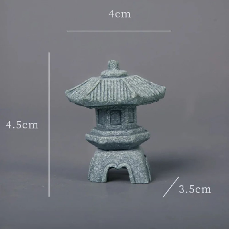 Zen Mini Pagoda Lantern Garden Statue Stone Bonsai Landscape Lamp Ornament For Yard Desktop Decor 6