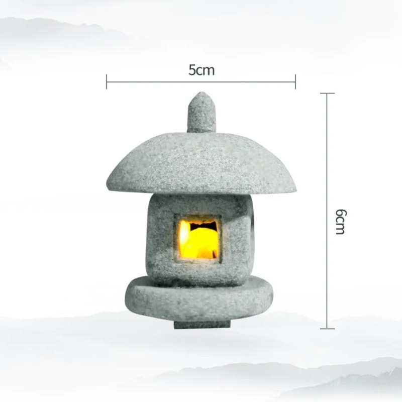 Zen Mini Pagoda Lantern Garden Statue Stone Bonsai Landscape Lamp Ornament For Yard Desktop Decor 9