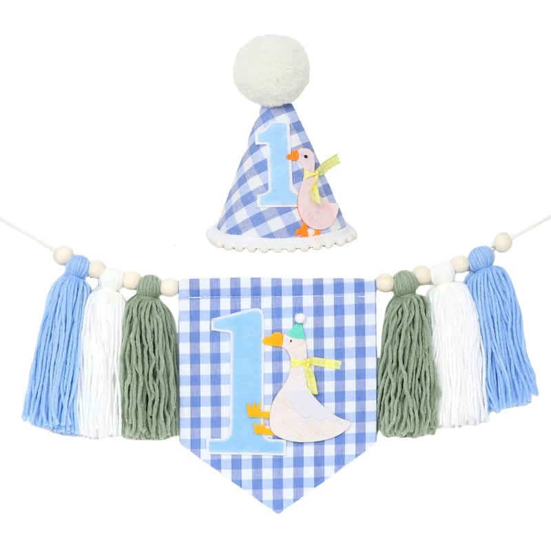 Boho 1st Birthday High Chair Banner Modern Nursery Baby Room Party Decoration 19