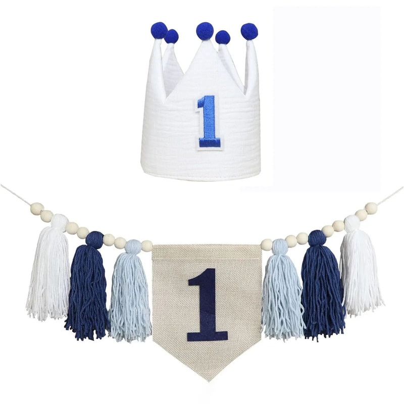 Boho 1st Birthday High Chair Banner Modern Nursery Baby Room Party Decoration 6