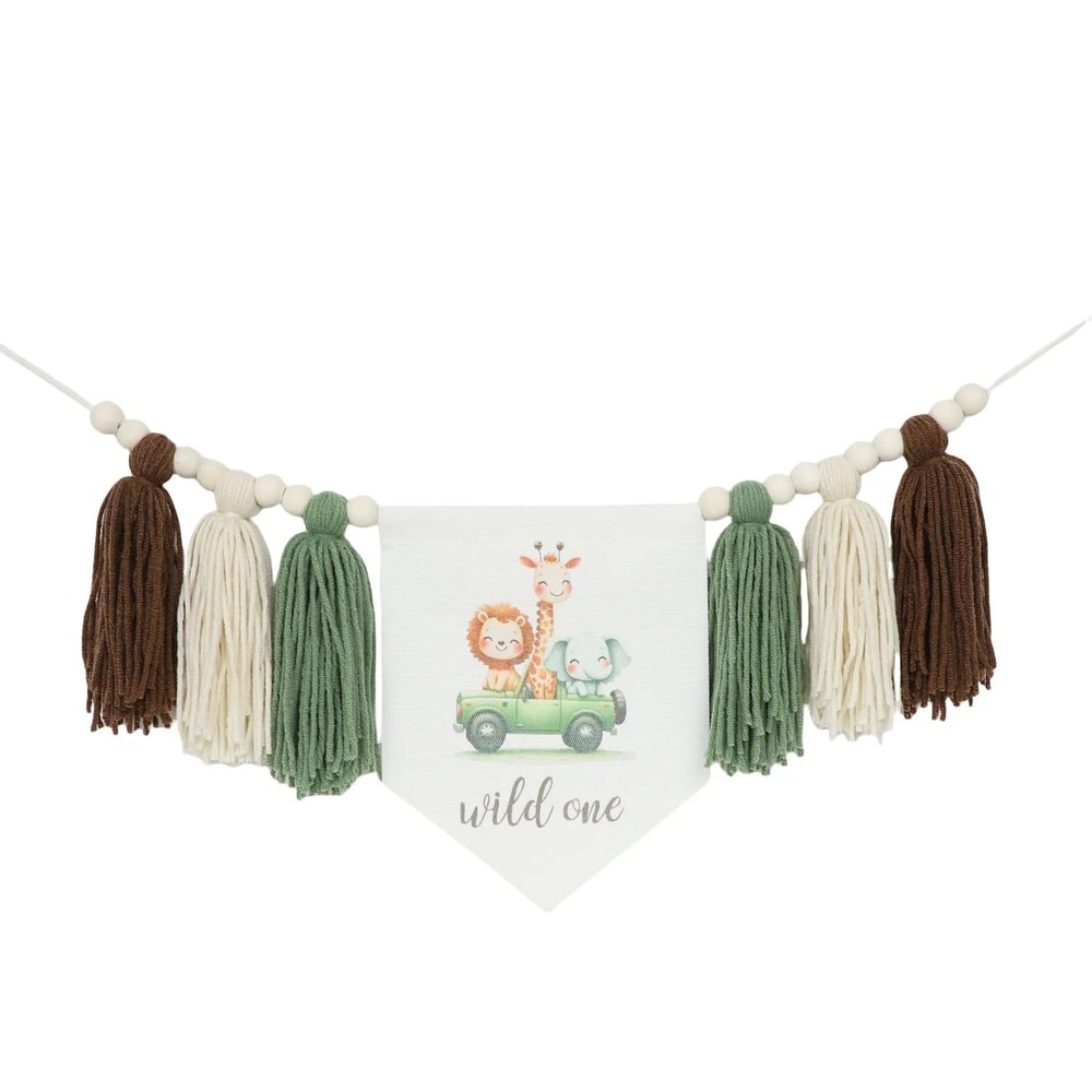 Boho 1st Birthday High Chair Banner Modern Nursery Baby Room Party Decoration 23