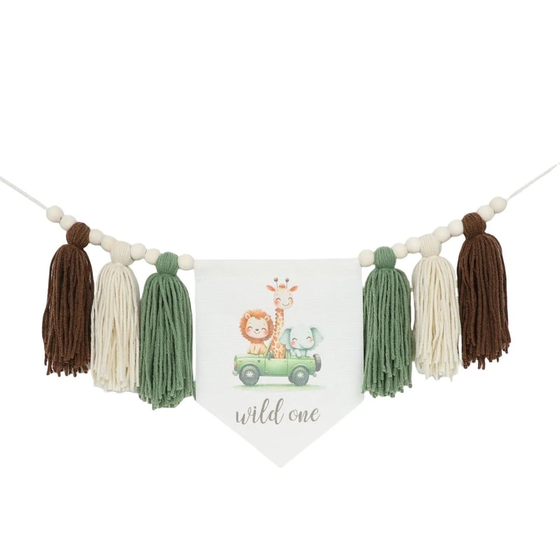 Boho 1st Birthday High Chair Banner Modern Nursery Baby Room Party Decoration 23