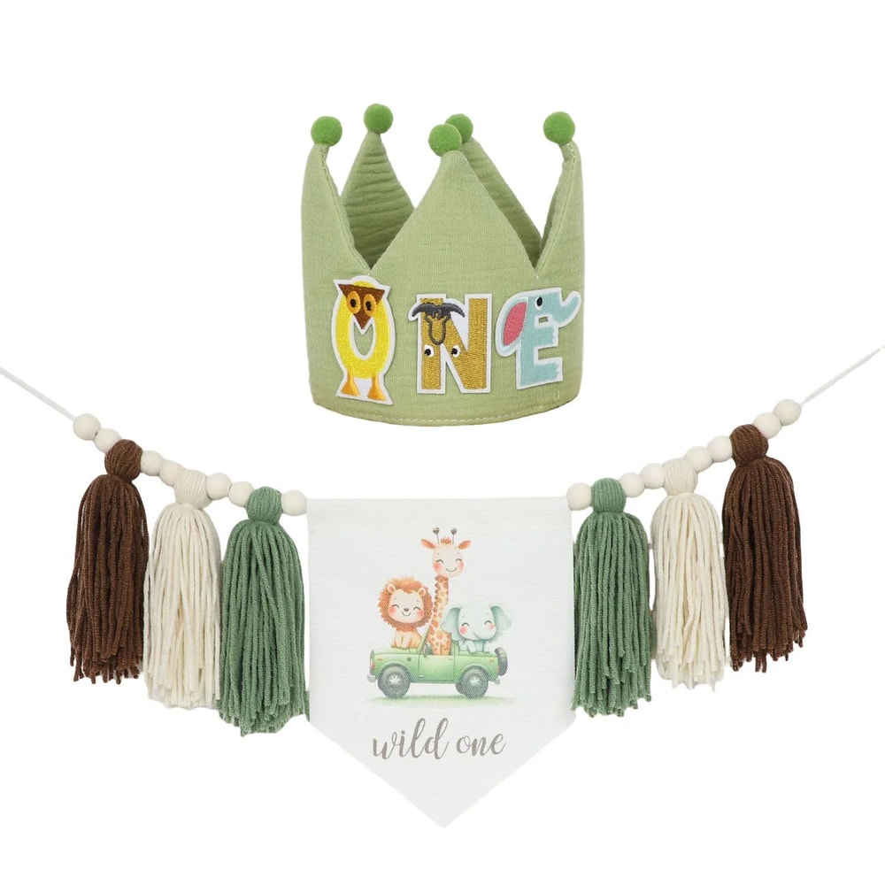 Boho 1st Birthday High Chair Banner Modern Nursery Baby Room Party Decoration 14
