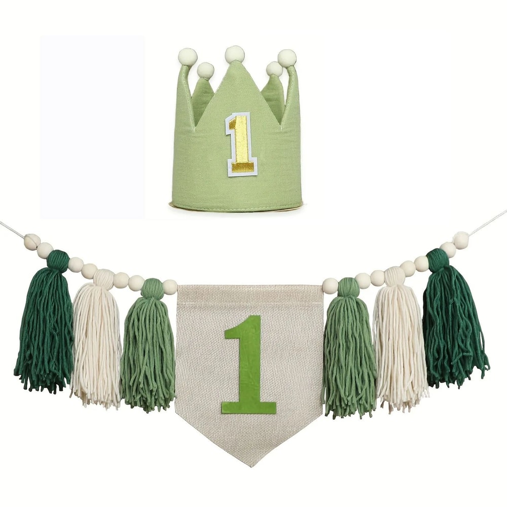 Boho 1st Birthday High Chair Banner Modern Nursery Baby Room Party Decoration 15