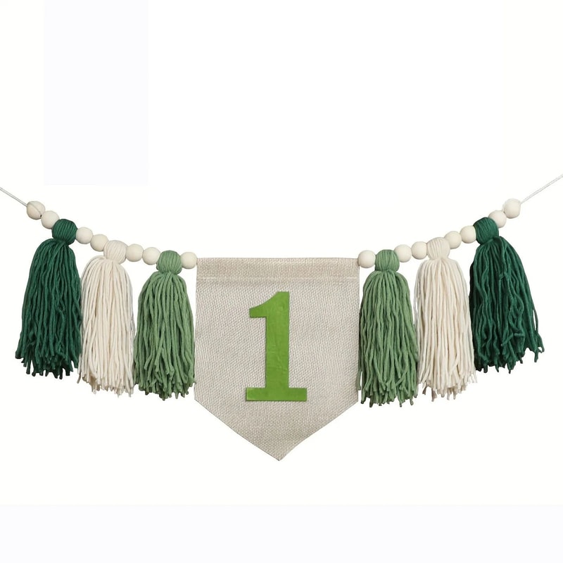 Boho 1st Birthday High Chair Banner Modern Nursery Baby Room Party Decoration 24