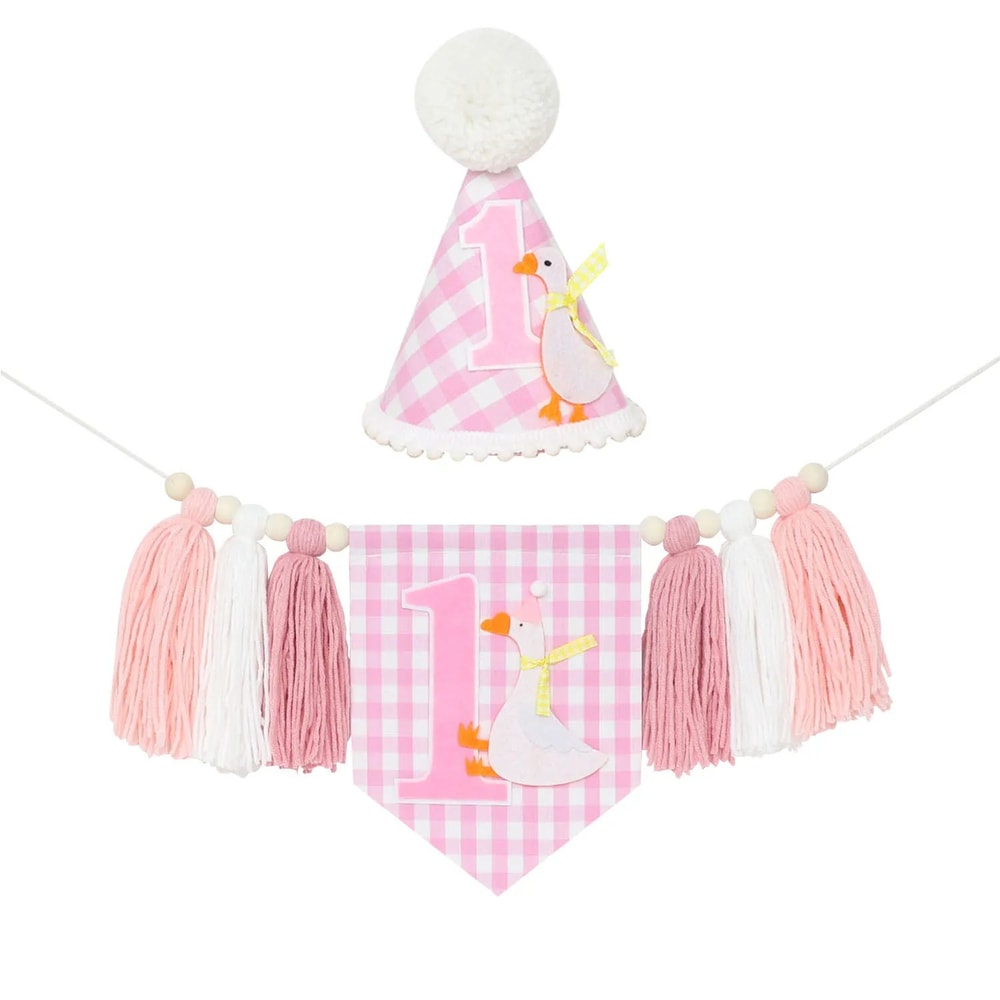 Boho 1st Birthday High Chair Banner Modern Nursery Baby Room Party Decoration 18