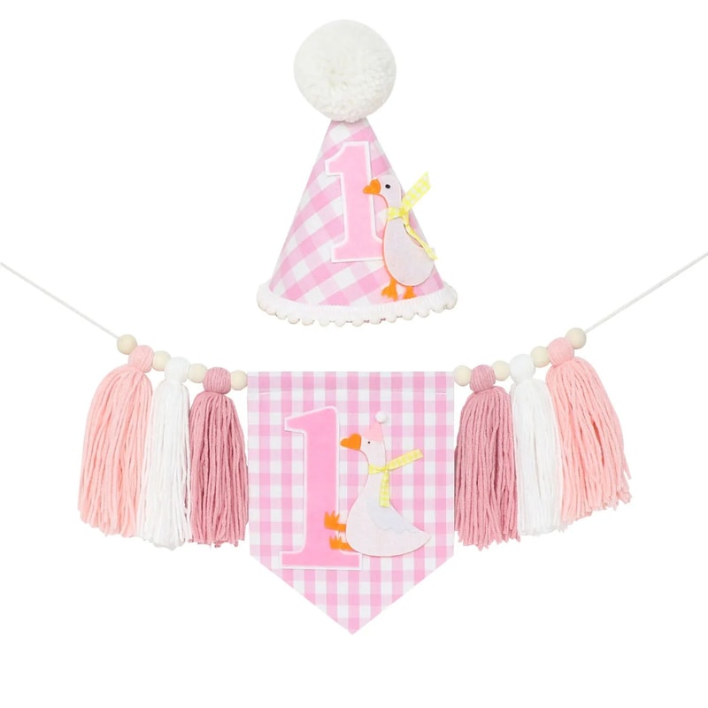 Boho 1st Birthday High Chair Banner Modern Nursery Baby Room Party Decoration 18
