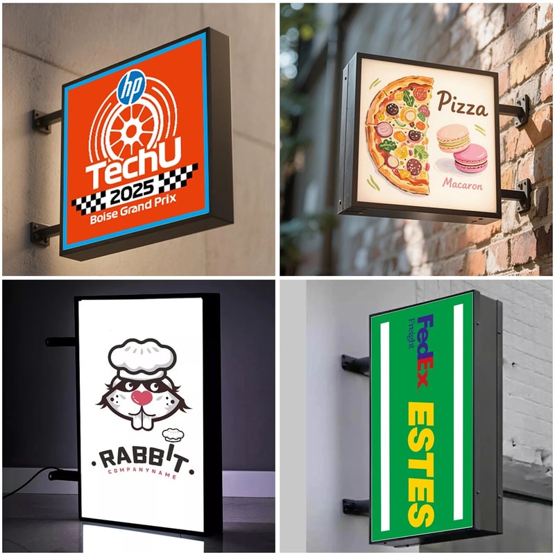Custom DoubleSided LED Storefront Sign Personalized Round Acrylic Business Light Box For Shops Ca 2
