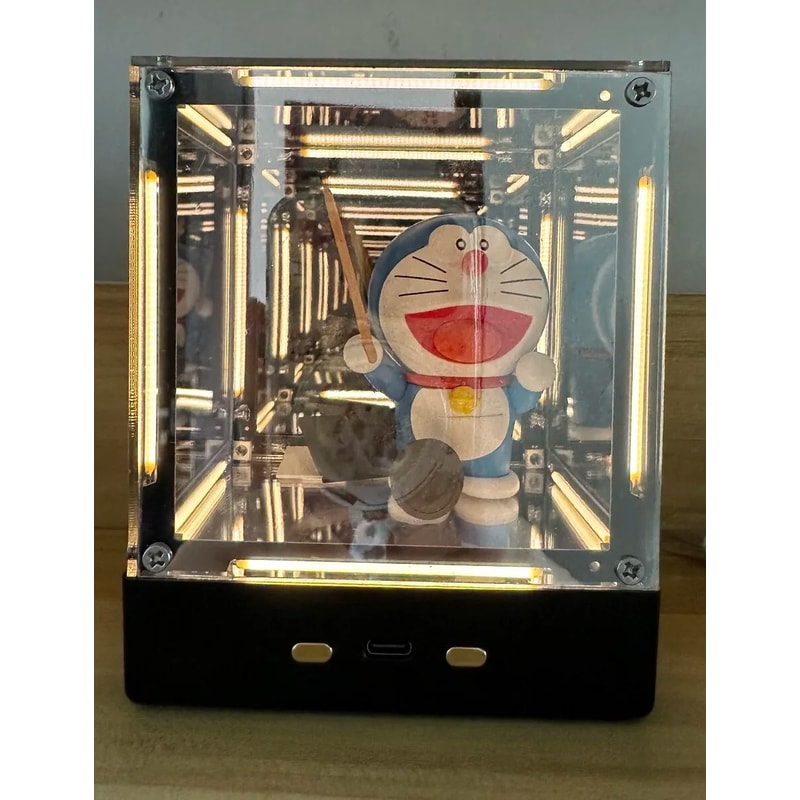 4D Hypercube LED Night Light Display Box Futuristic Acrylic Gamer Desk Lamp Action Figure Showcas 2