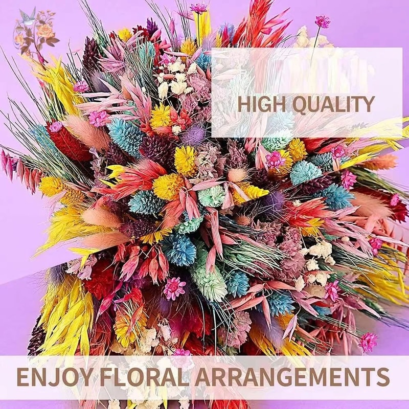 Colorful Preserved Dried Flower Wedding Bouquet With Pampas Grass Babys Breath For Bridal Decor 4
