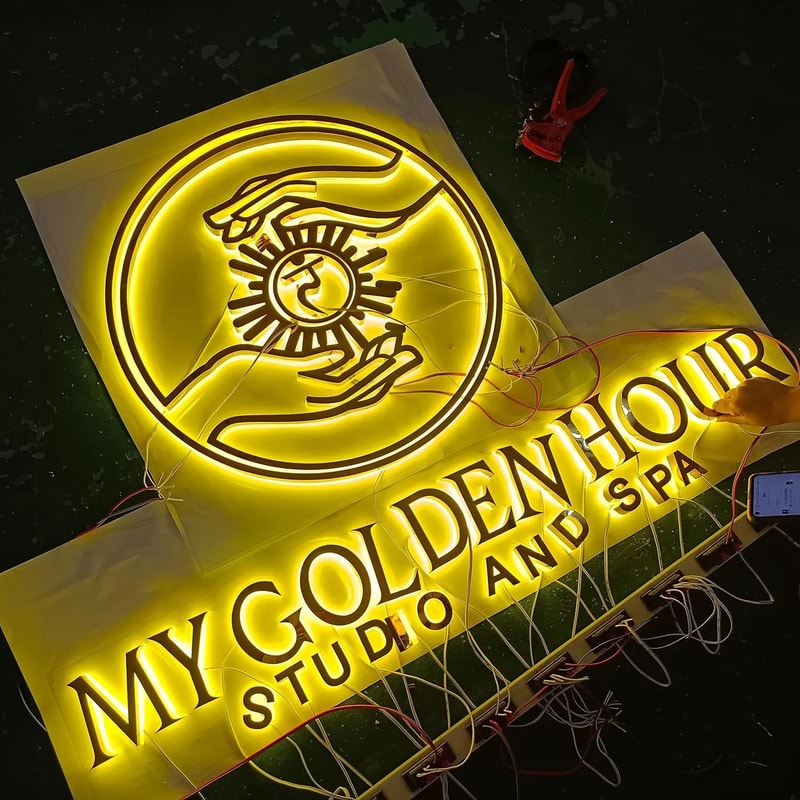 Custom 3D LED Backlit Metal Letter Sign For Business Storefront Commercial Building Branding 3
