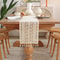 Vintage Beige Crochet Lace Table Runner With Tassels Farmhouse Cotton Blend Table Decor For Weddin 4