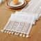 Vintage Beige Crochet Lace Table Runner With Tassels Farmhouse Cotton Blend Table Decor For Weddin 10