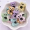 10pcs Hand Painted Kawaii Colorful Bear Resin Flatback Stones For DIY Crafts Scrapbook Decor 10