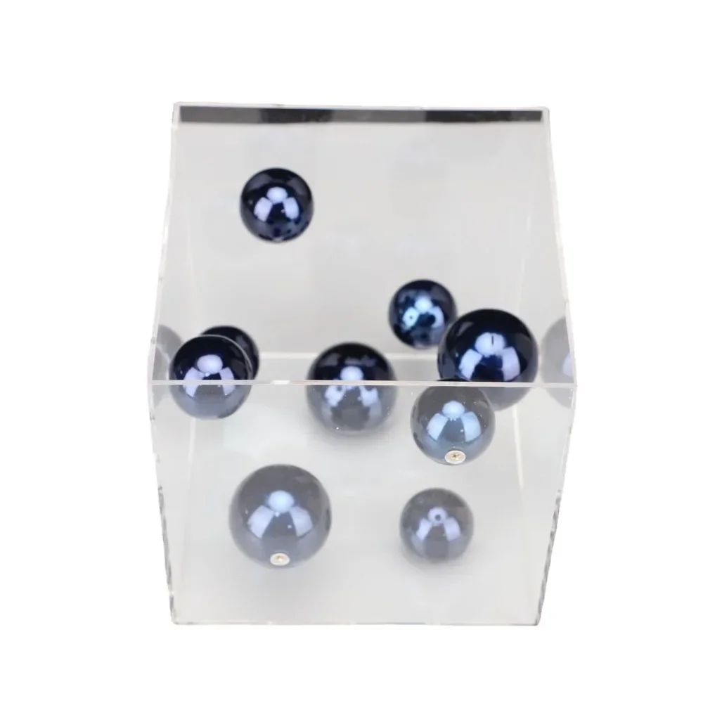 Modern Geometric Metal Ball Art Ornament With Transparent Acrylic Box Decor 4
