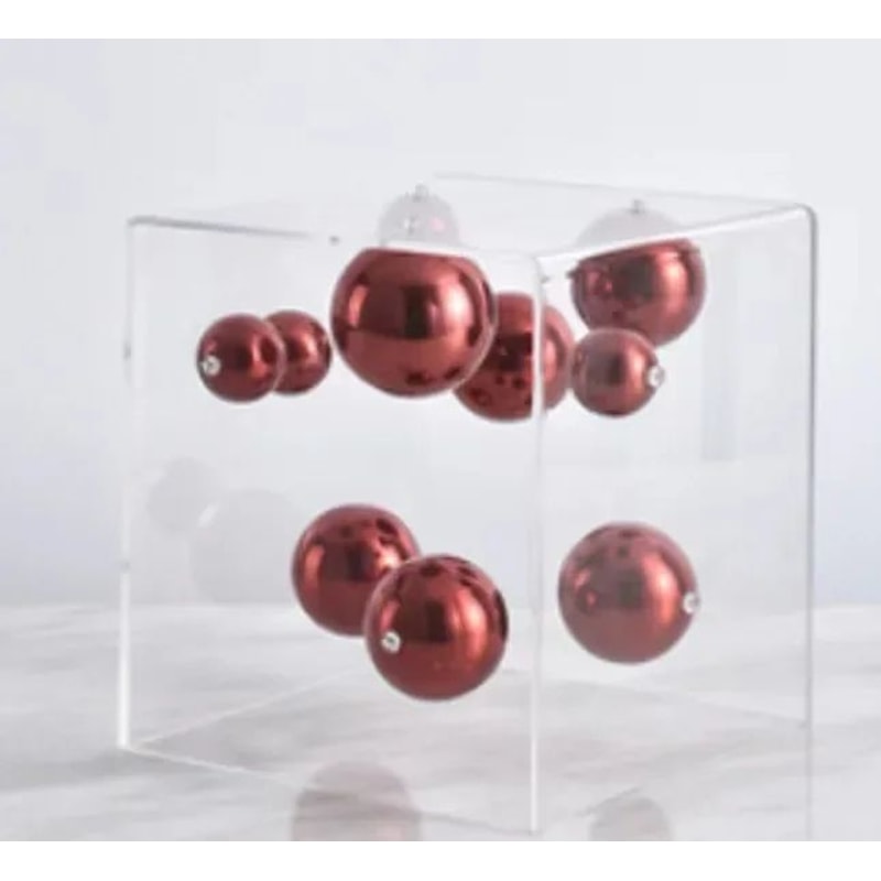 Modern Geometric Metal Ball Art Ornament With Transparent Acrylic Box Decor 12