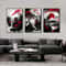 3pcs Vintage Japanese Landscape Canvas Wall Art Prints Oriental Black Red Home Decor Posters 2