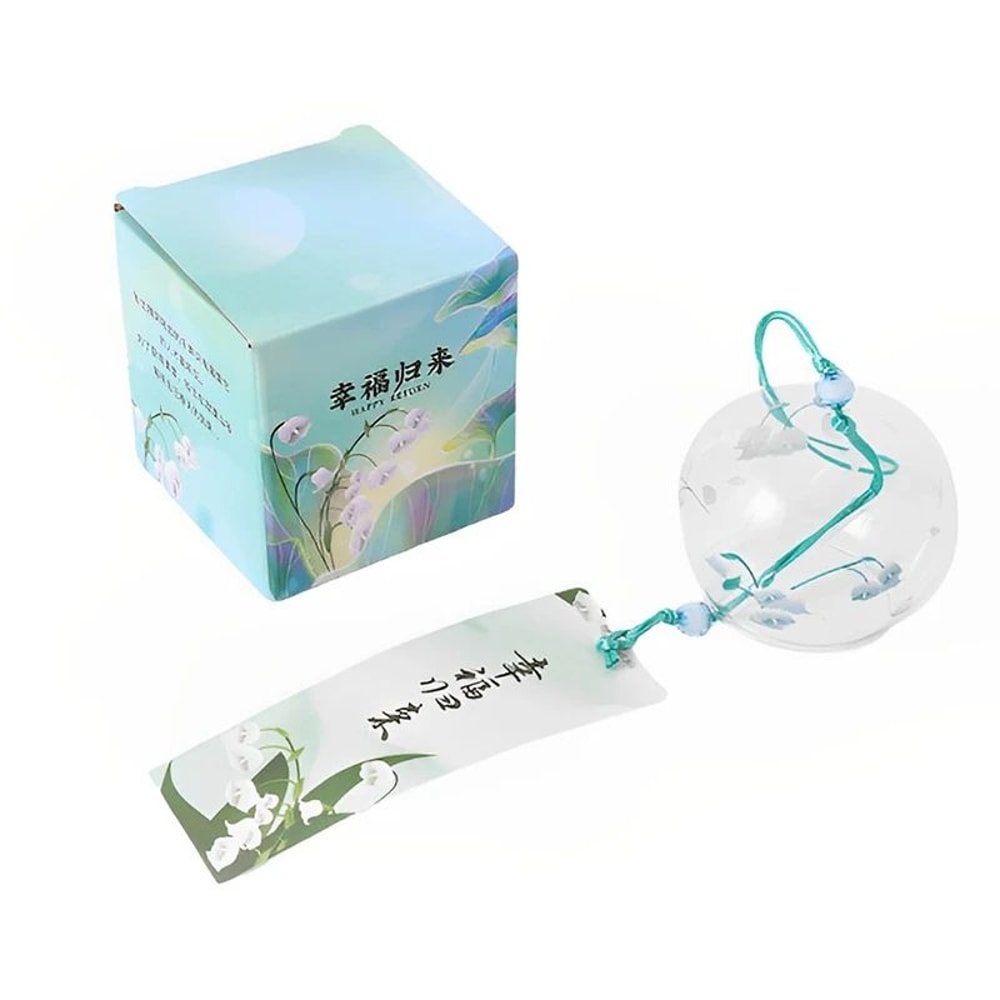 Handmade Japanese Glass Wind Bell Furin Sakura Cherry Blossom Wind Chime Decor 2